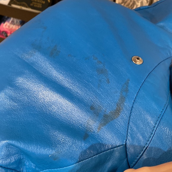 Diesel Blue Leather Jacket - Size S - Picture 8 of 9